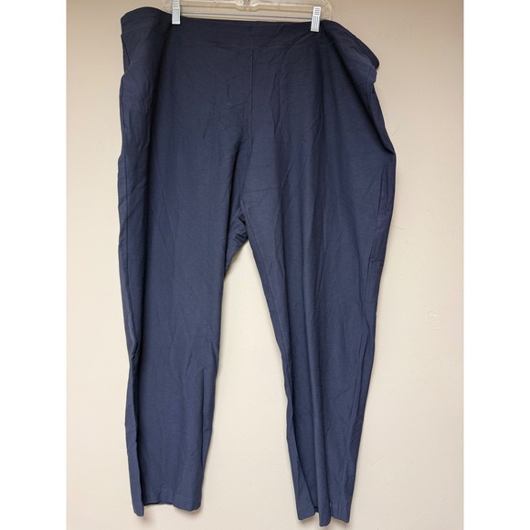 EILEEN FISHER Navy Blue Wide Leg Pull On Pants Womens Plus Size